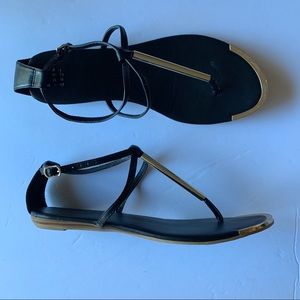 Black and gold gladiator Sandal